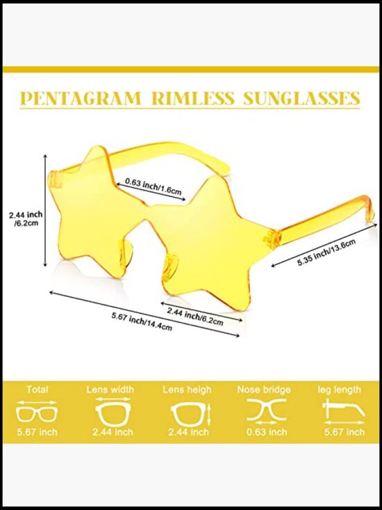100 Pairs Star Rimless Sunglasses Bulk Party Favors main image 4